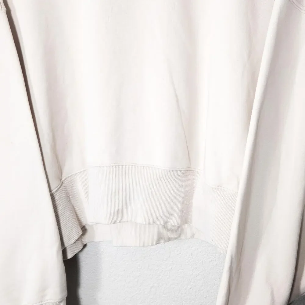 Nike Cropped Oversized Sweatshirt Cream Size XL Sporty Minimal - Picture 5 of 7